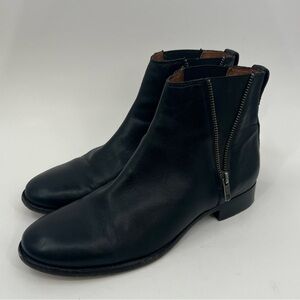 Frye Black Leather Ankle Boots